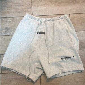 Essentials Men's Light Gray Athletic Shorts with Drawstring